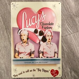 Metal Tin I Love Lucy Chocolate Factory Sign